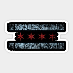 Chicago Flag Retro Windy City Graphic Sticker